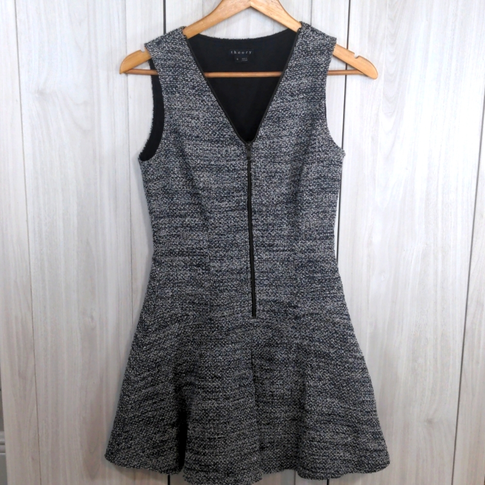 EUC Theory Bonbi Zip Front Wool Blend Dress Size 0